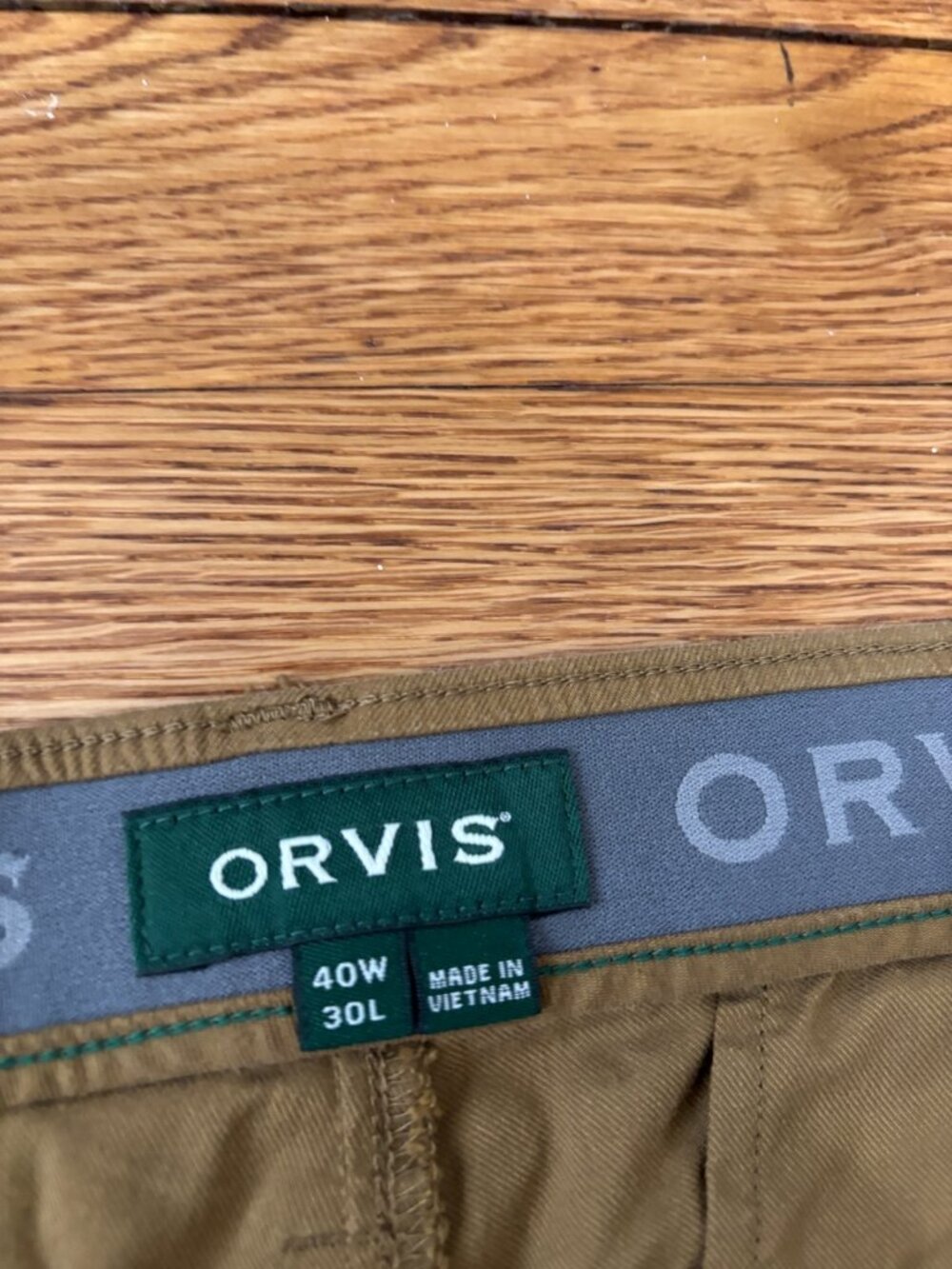 Orvis Tech Pants Mens Size 40x30 Brown Cotton Nylon Spandex Straight Leg Stretch - Picture 3 of 5